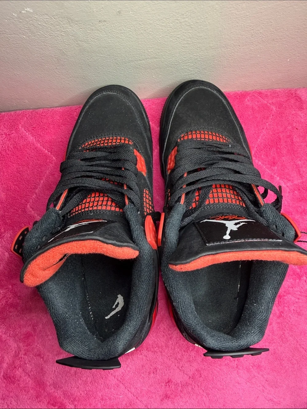 Jordan black and red basketball sneakers